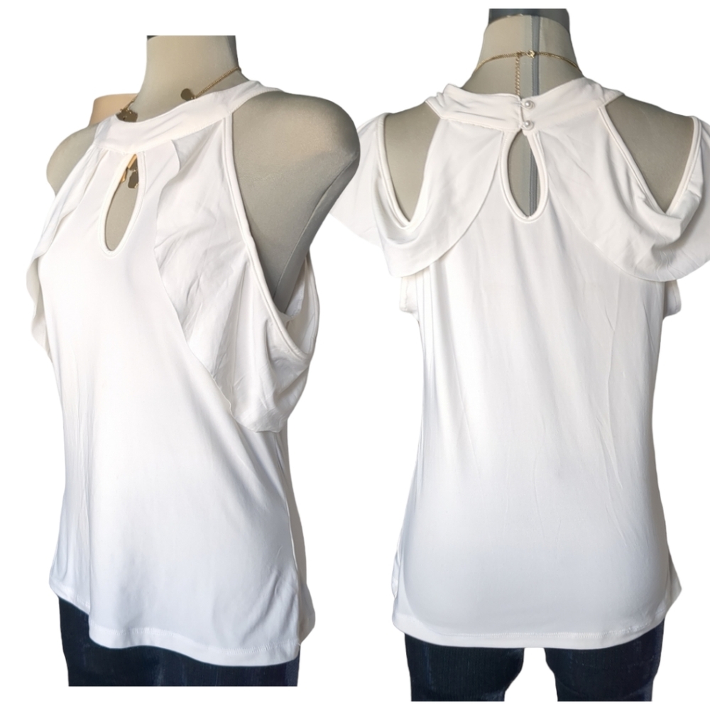 *NEW+ White Elegant Flare  Open Shoulder Size M,